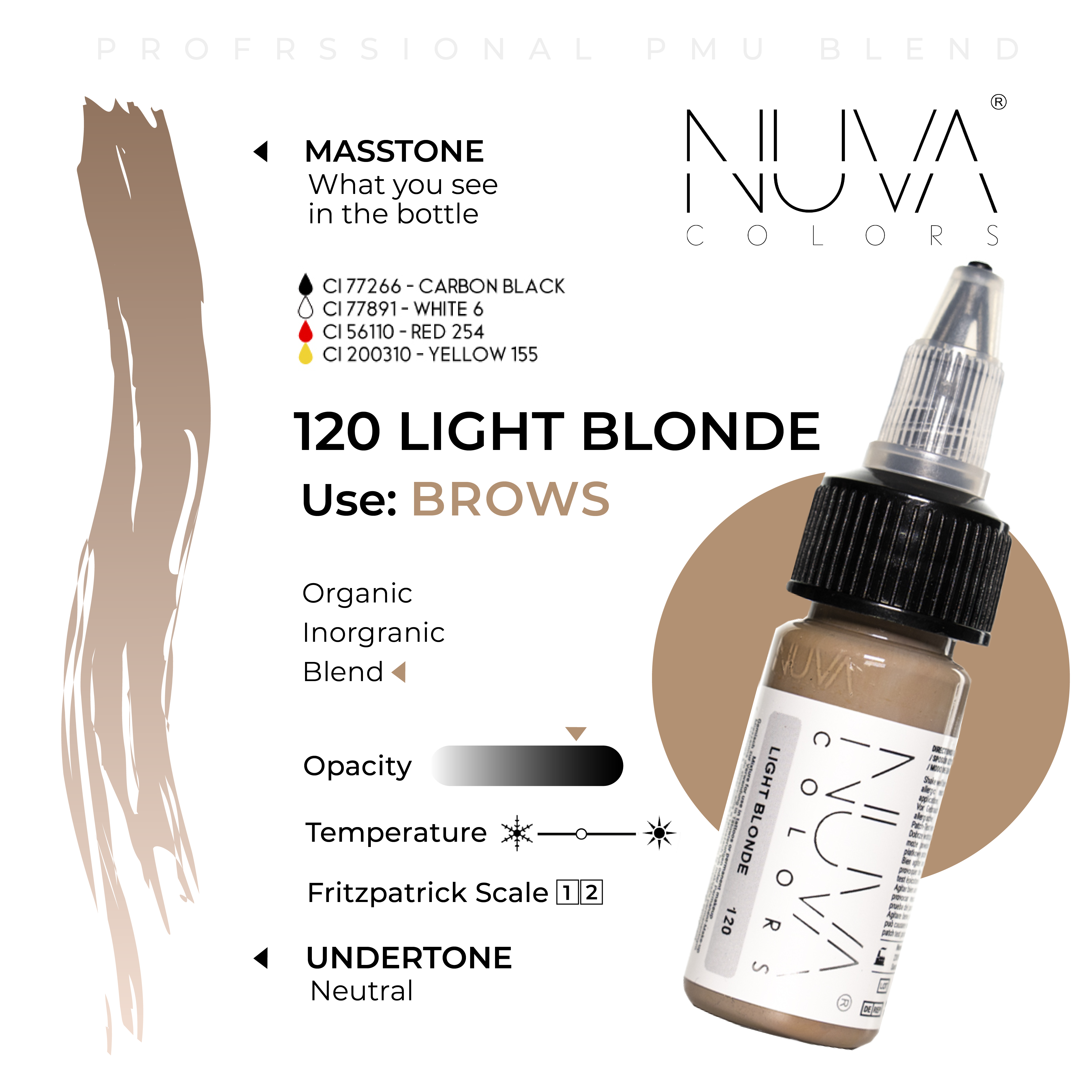 pigment do makijażu permanentnego 120 LIGHT BLONDE NUVA