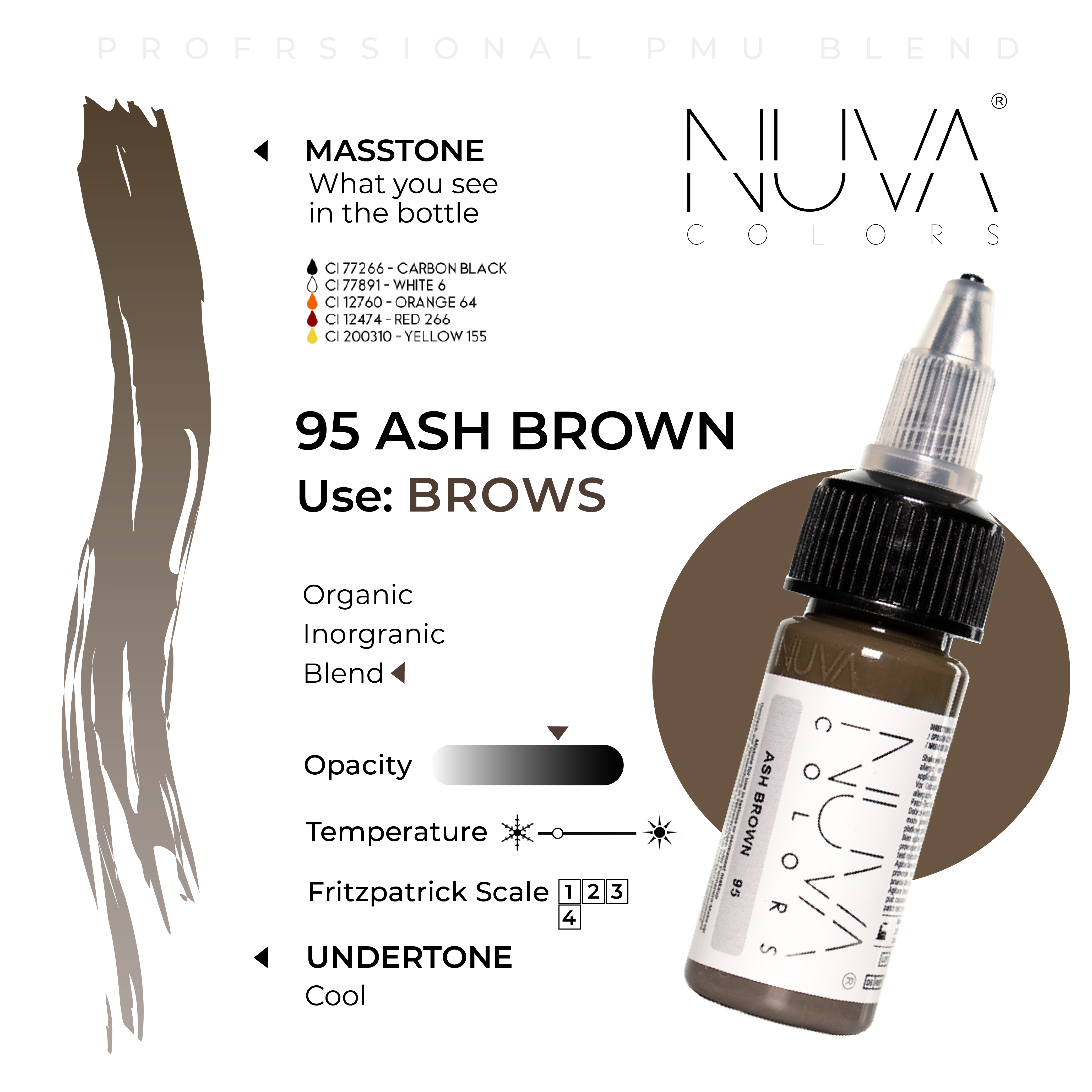 pigment do makijażu permanentnego 95 ASH BROWN NUVA