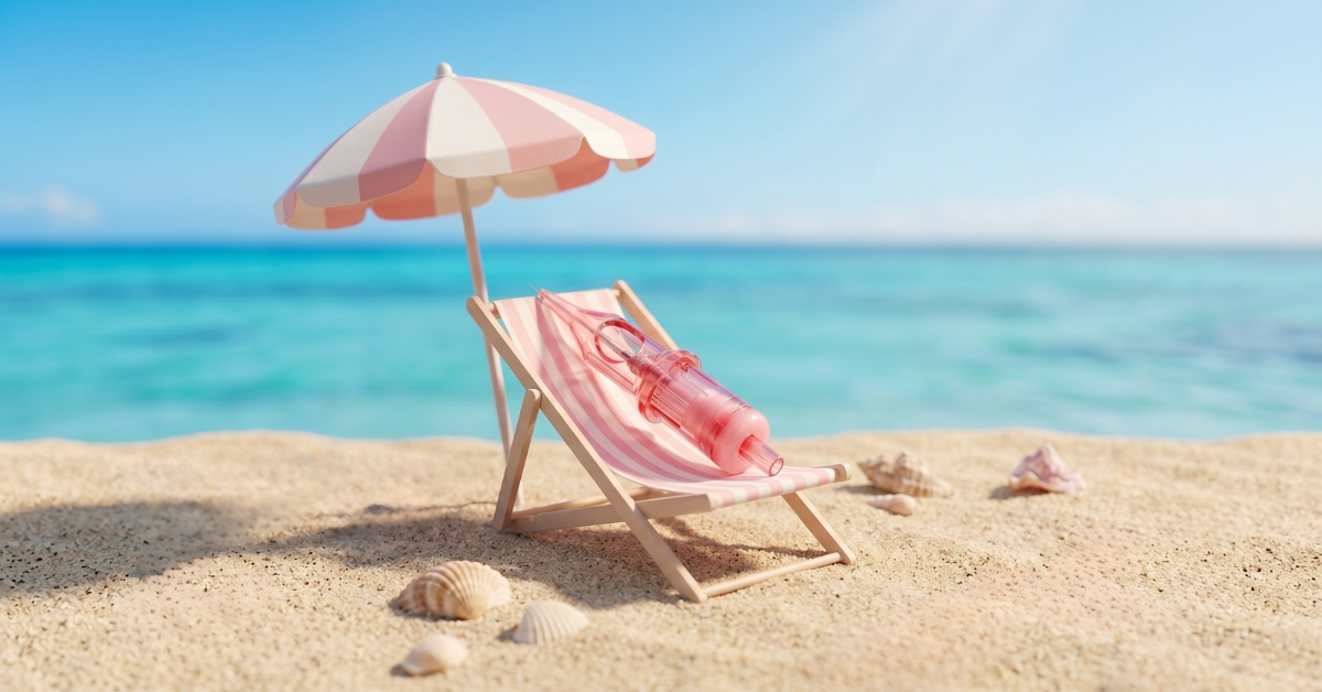 Cartridge Optima na leżaku na plaży